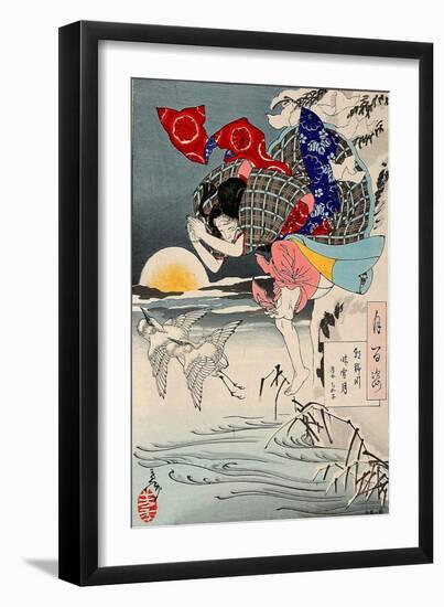 Moon of Pure Snow at Asano River, One Hundred Aspects of the Moon-Yoshitoshi Tsukioka-Framed Giclee Print