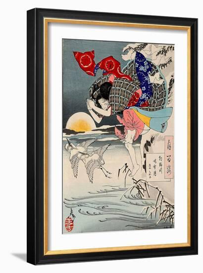 Moon of Pure Snow at Asano River, One Hundred Aspects of the Moon-Yoshitoshi Tsukioka-Framed Giclee Print