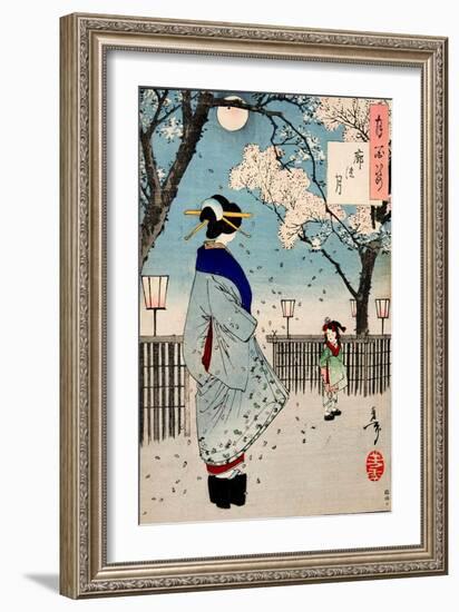 Moon of the Pleasure Quarters, One Hundred Aspects of the Moon-Yoshitoshi Tsukioka-Framed Giclee Print