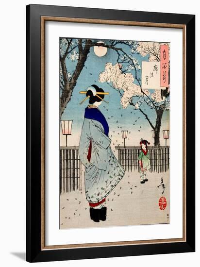 Moon of the Pleasure Quarters, One Hundred Aspects of the Moon-Yoshitoshi Tsukioka-Framed Giclee Print