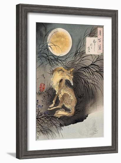 Moon on Musashi Plain, One Hundred Aspects of the Moon-Yoshitoshi Tsukioka-Framed Giclee Print