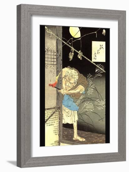 Moon over a Single Dwelling-Taiso Yoshitoshi-Framed Art Print