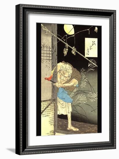 Moon over a Single Dwelling-Taiso Yoshitoshi-Framed Art Print