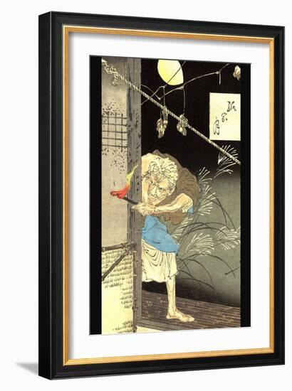 Moon over a Single Dwelling-Taiso Yoshitoshi-Framed Art Print