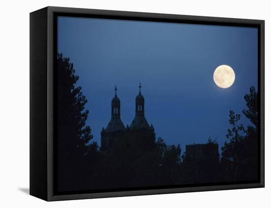 Moon over Church - Architecture Montreal, St. Charles 2115 Rue De Centre-null-Framed Premier Image Canvas