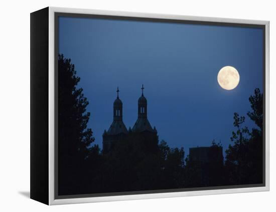 Moon over Church - Architecture Montreal, St. Charles 2115 Rue De Centre-null-Framed Premier Image Canvas