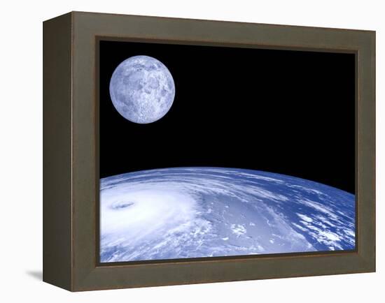 Moon Over Earth-Laguna Design-Framed Premier Image Canvas