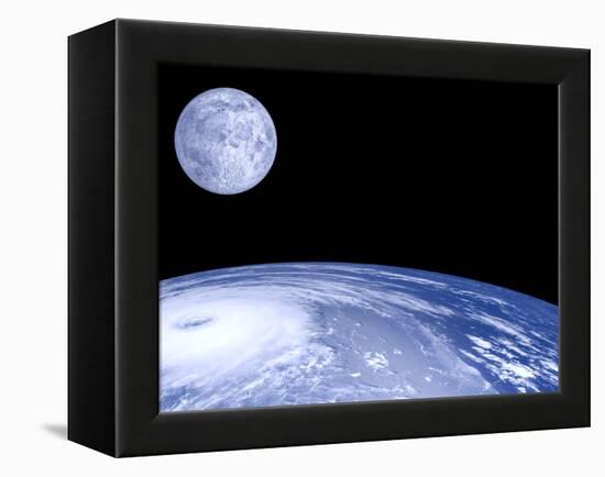 Moon Over Earth-Laguna Design-Framed Premier Image Canvas