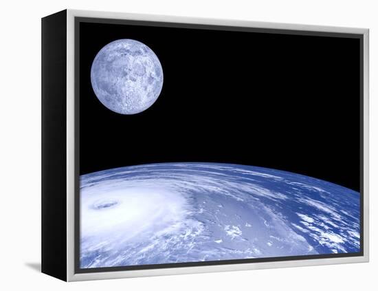 Moon Over Earth-Laguna Design-Framed Premier Image Canvas