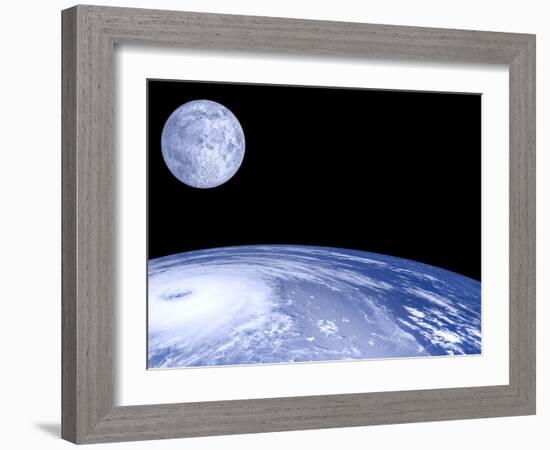 Moon Over Earth-Laguna Design-Framed Photographic Print