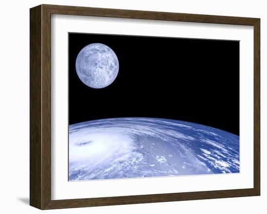 Moon Over Earth-Laguna Design-Framed Photographic Print