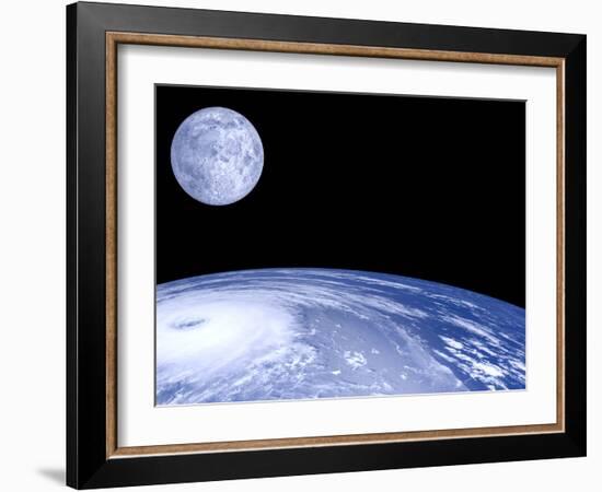 Moon Over Earth-Laguna Design-Framed Photographic Print