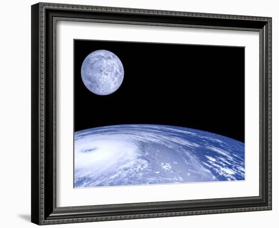 Moon Over Earth-Laguna Design-Framed Photographic Print