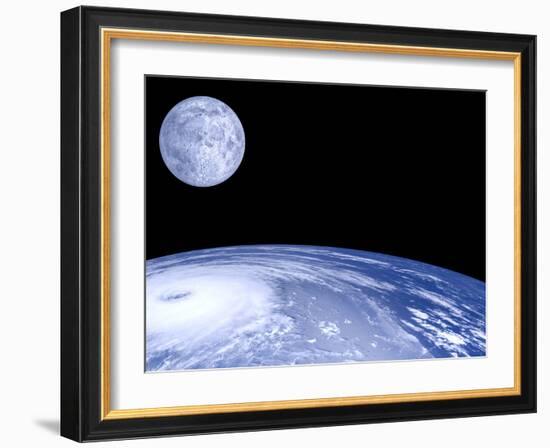 Moon Over Earth-Laguna Design-Framed Photographic Print