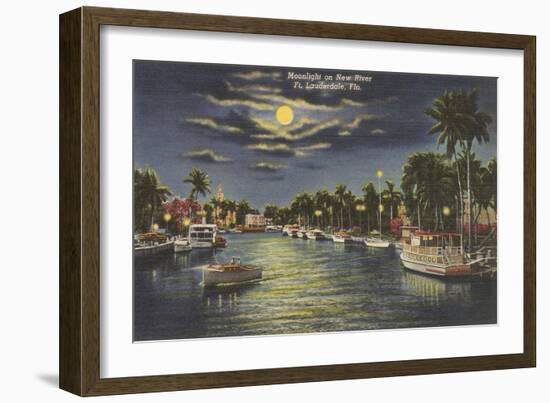 Moon over Ft. Lauderdale, Florida-null-Framed Art Print