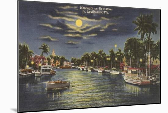 Moon over Ft. Lauderdale, Florida-null-Mounted Art Print