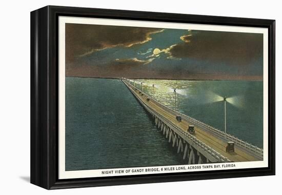 Moon over Gandy Bridge, Tampa, Florida-null-Framed Stretched Canvas