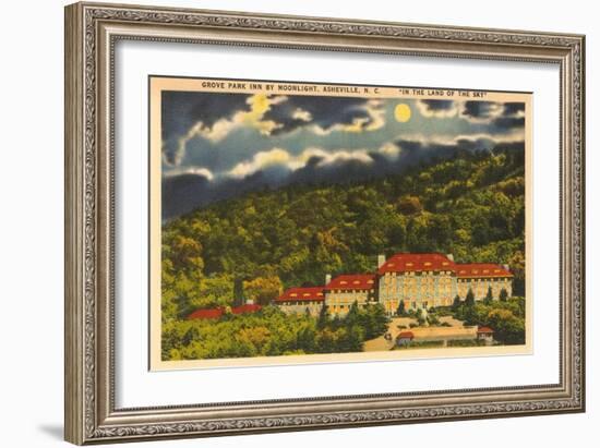 Moon over Grove Park Inn, Asheville, North Carolina-null-Framed Art Print