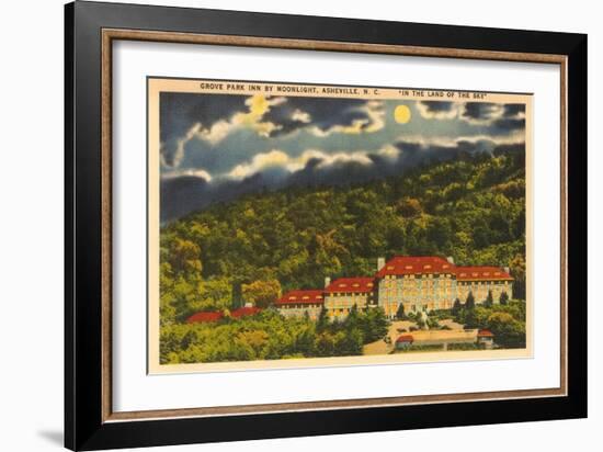 Moon over Grove Park Inn, Asheville, North Carolina-null-Framed Art Print