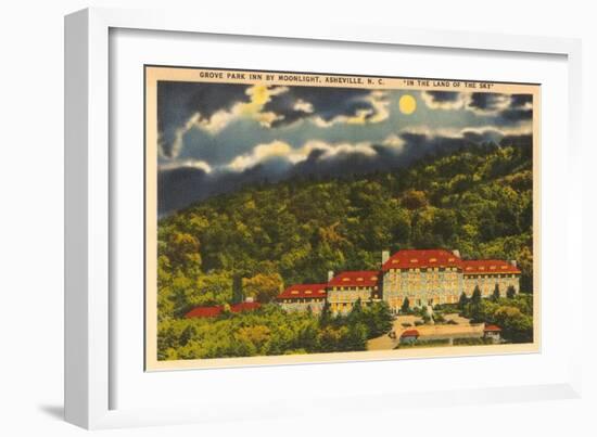 Moon over Grove Park Inn, Asheville, North Carolina-null-Framed Art Print