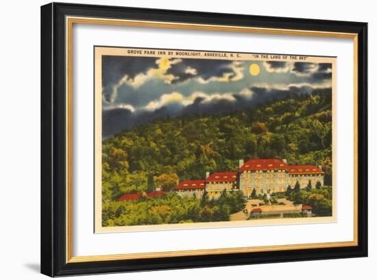 Moon over Grove Park Inn, Asheville, North Carolina-null-Framed Art Print