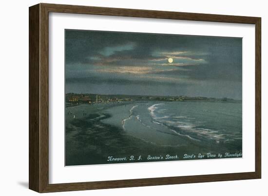 Moon over Newport, Rhode Island--Framed Art Print