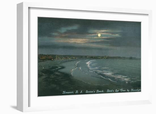 Moon over Newport, Rhode Island-null-Framed Art Print