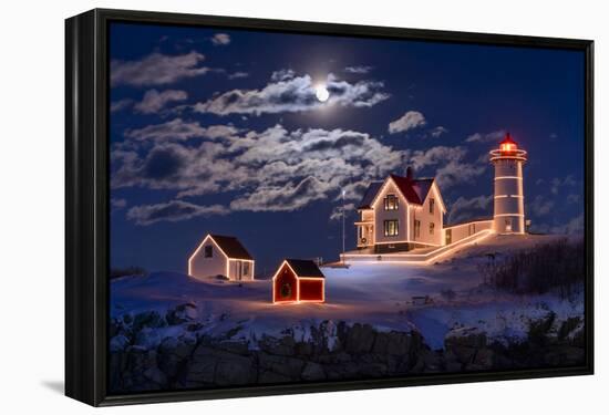 Moon Over Nubble-Michael Blanchette Photography-Framed Premier Image Canvas