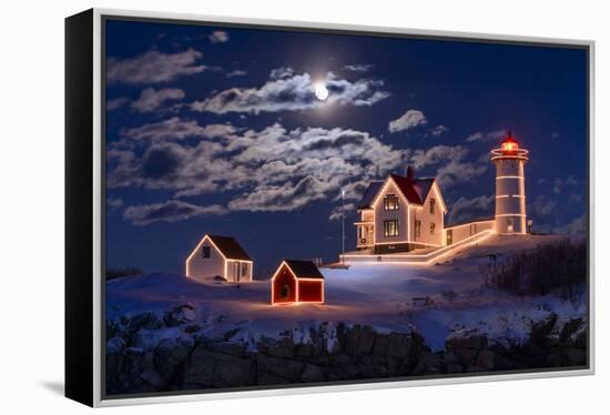 Moon Over Nubble-Michael Blanchette Photography-Framed Premier Image Canvas