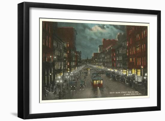 Moon over Salina Street, Syracuse, New York-null-Framed Art Print