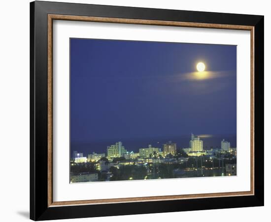 Moon over South Beach, Miami, Florida, USA-Robin Hill-Framed Photographic Print