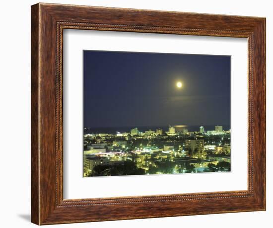 Moon over South Beach, Miami, Florida, USA-Robin Hill-Framed Photographic Print