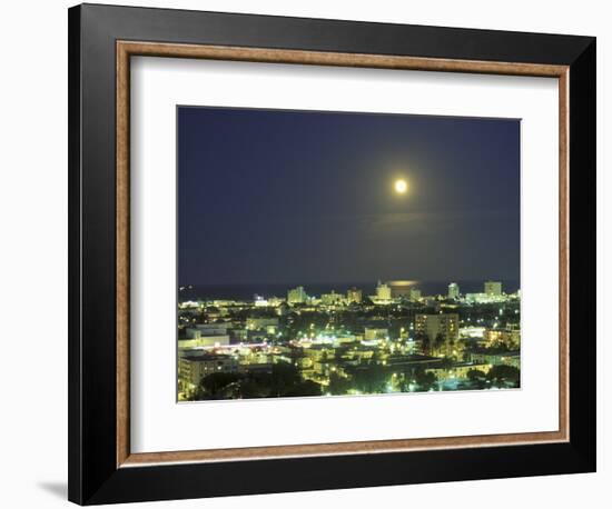 Moon over South Beach, Miami, Florida, USA-Robin Hill-Framed Photographic Print