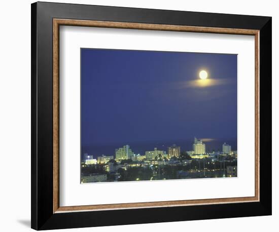 Moon over South Beach, Miami, Florida, USA-Robin Hill-Framed Photographic Print