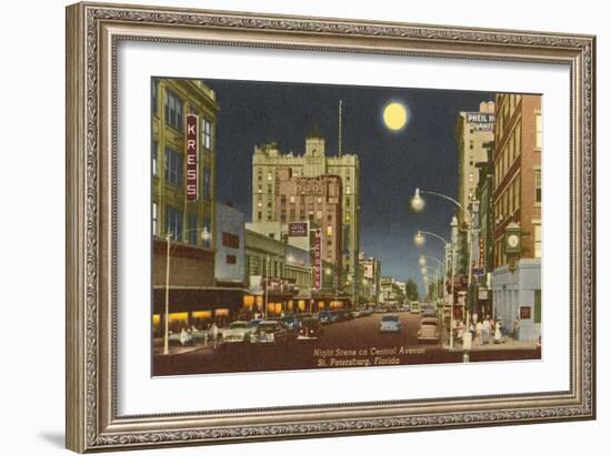 Moon over St. Petersburg, Florida-null-Framed Art Print