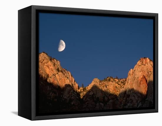 Moon over Streaked Wall Formation-Bob Krist-Framed Premier Image Canvas