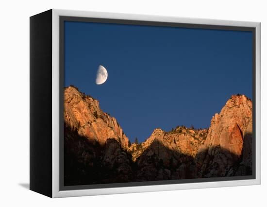 Moon over Streaked Wall Formation-Bob Krist-Framed Premier Image Canvas