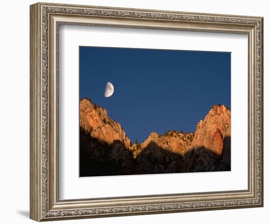 Moon over Streaked Wall Formation-Bob Krist-Framed Photographic Print