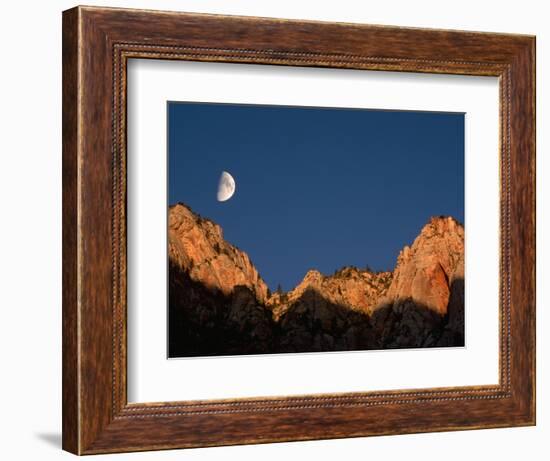 Moon over Streaked Wall Formation-Bob Krist-Framed Photographic Print