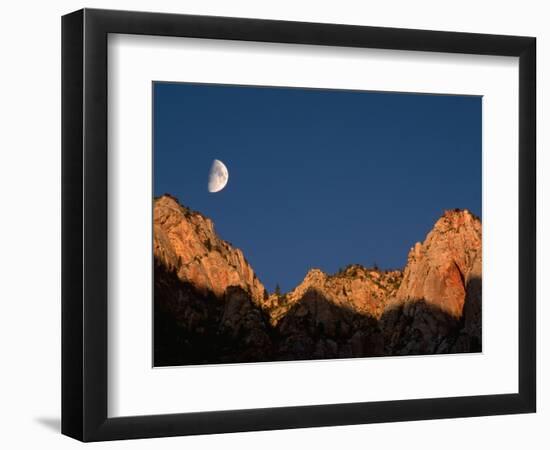 Moon over Streaked Wall Formation-Bob Krist-Framed Photographic Print