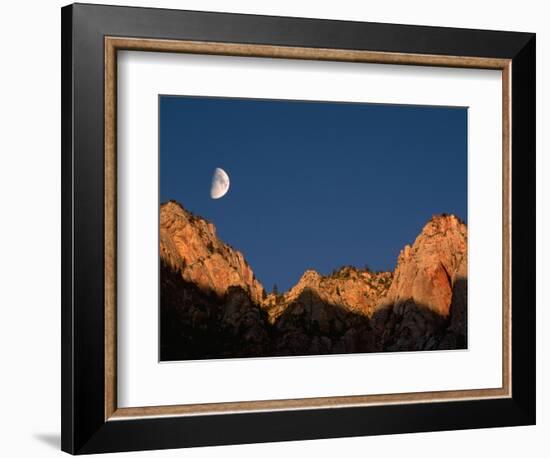 Moon over Streaked Wall Formation-Bob Krist-Framed Photographic Print