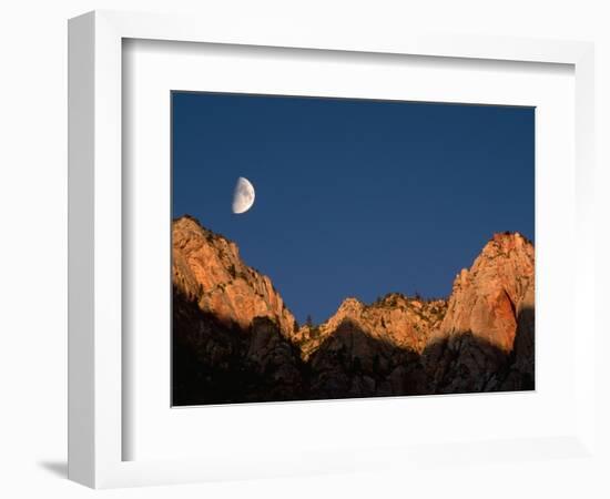 Moon over Streaked Wall Formation-Bob Krist-Framed Photographic Print