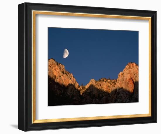 Moon over Streaked Wall Formation-Bob Krist-Framed Photographic Print