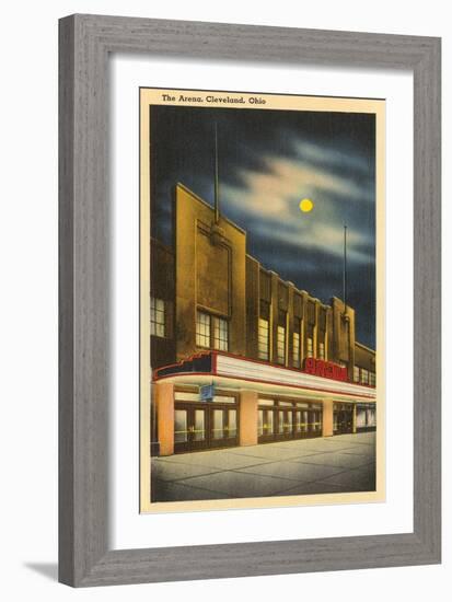 Moon over the Arena, Cleveland, Ohio-null-Framed Art Print