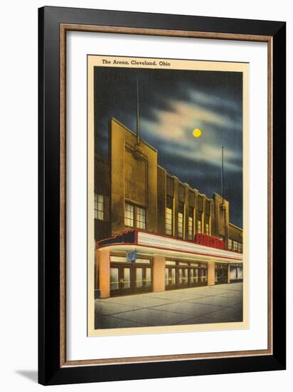 Moon over the Arena, Cleveland, Ohio-null-Framed Art Print