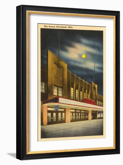 Moon over the Arena, Cleveland, Ohio-null-Framed Art Print