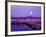 Moon Over the City with Mt Hood in the Background, Portland, Oregon, USA-Janis Miglavs-Framed Photographic Print