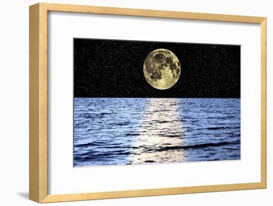 Moon Over the Sea, Composite Image-Victor De Schwanberg-Framed Photographic Print