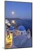 Moon over the Town of Oia, Santorini, Kyclades, South Aegean, Greece, Europe-Christian Heeb-Mounted Photographic Print
