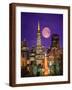 Moon Over Transamerica Building, San Francisco, CA-Terry Why-Framed Photographic Print